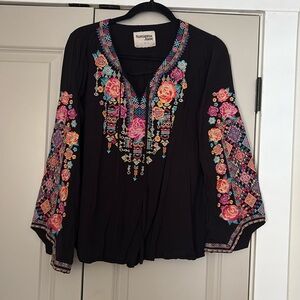 Savanna Jane boho embroidered floral top